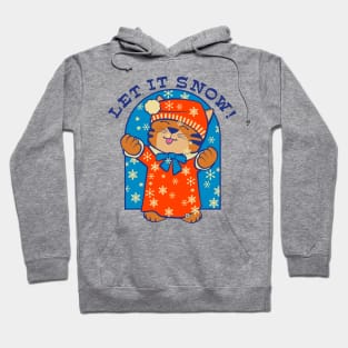 Let it Snow Winter Christmas Cat Hoodie